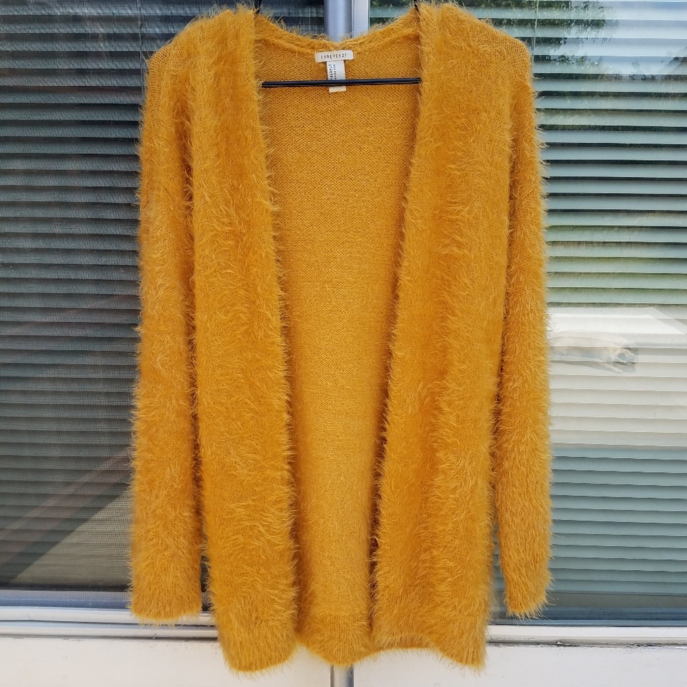 Grunge Fuzzy Orange Cardigan - Picture 2 of 3